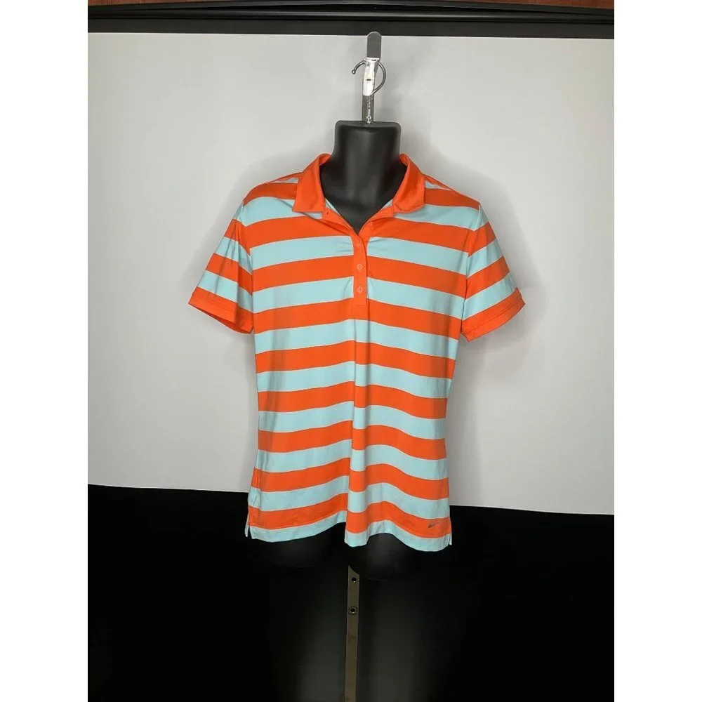 XL Nike Golf Tour Performance Polo Shirt Orange Blue Mens_3